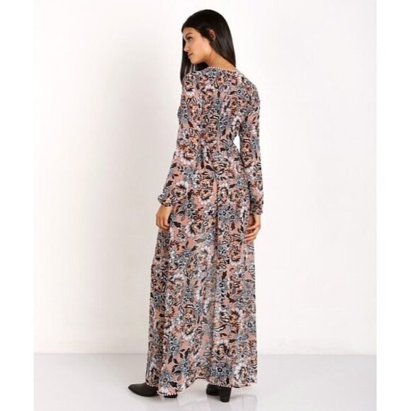 For Love & Lemons Grace Maxi Dress in Nude Floral Size Small - Picture 4 of 16